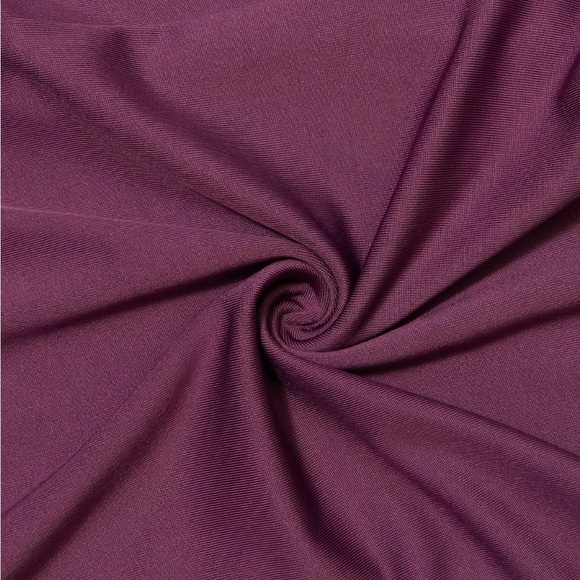 Strapless Ruched Crop & High-Waist Flare Jumpsuit Set - Plum - Picture 7 of 7